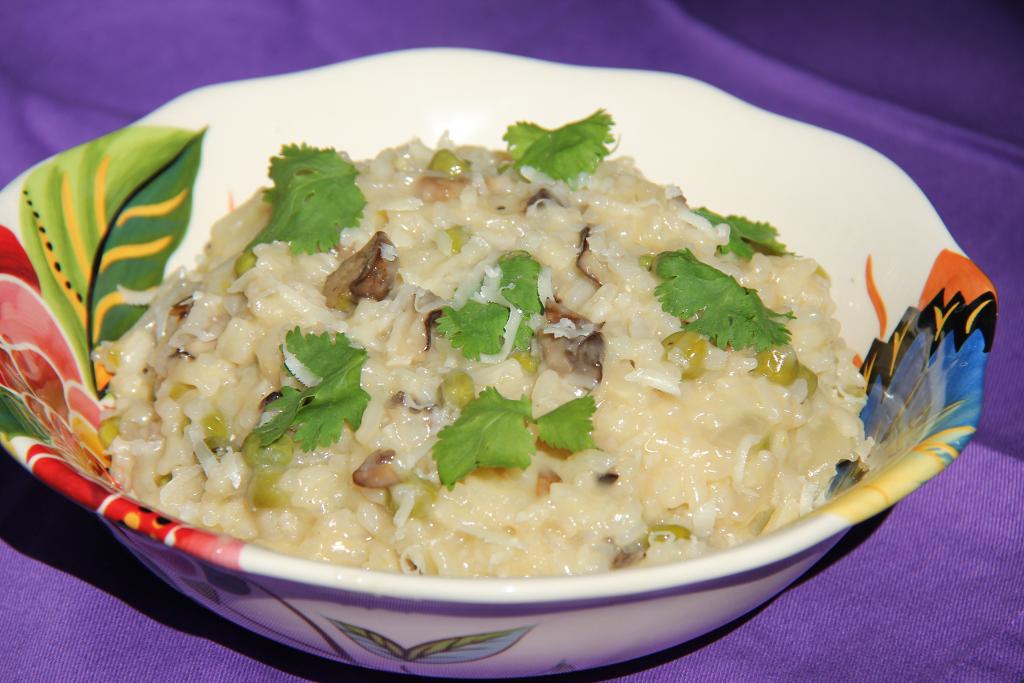 Mushroom Risotto With Peas