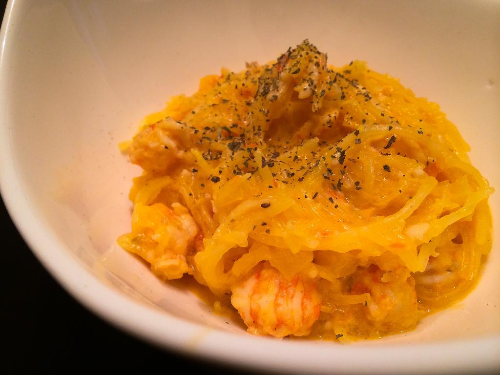 Spaghetti Squash with Lobster in a Coconut Sauce